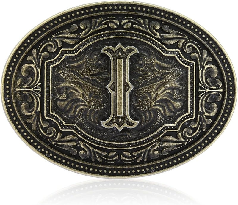 Fibbadet Store Belt Buckles Men Initial Letters A-Z Western Rodeo Cowboy Cowgirl Belt Buckle for Men Boys Halloween Birthday Party - Image 1